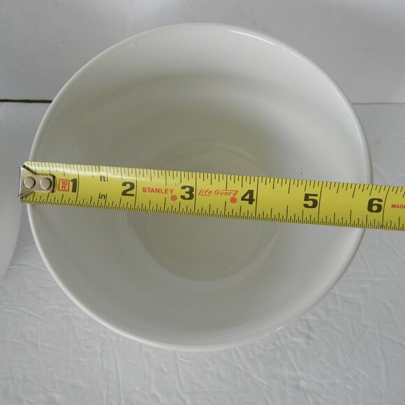 NEW TEMP-TATIONS WOODLAND SET OF 2 NESTING BOWLS WHITE 1QT & 2QT - Picture 5 of 7